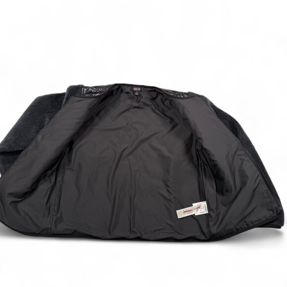 Patagonia‎ Recycled Sherpa Hybrid Jacket Womens Medium Black Fleece Quilted Wool - Picture 5 of 10